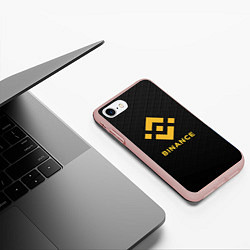 Чехол iPhone 7/8 матовый БИНАНС ЛОГО CARBON BINANCE LOGO, цвет: 3D-светло-розовый — фото 2