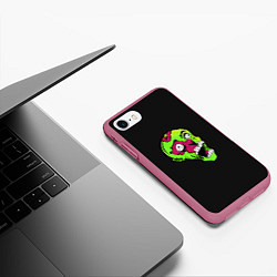 Чехол iPhone 7/8 матовый Undead Cartoon Style, цвет: 3D-малиновый — фото 2