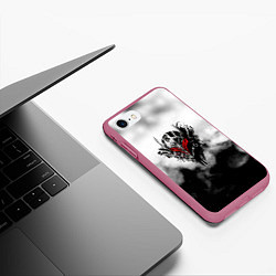 Чехол iPhone 7/8 матовый Берсерк: Облачно, цвет: 3D-малиновый — фото 2