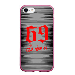 Чехол iPhone 7/8 матовый 6IX9INE,, цвет: 3D-малиновый