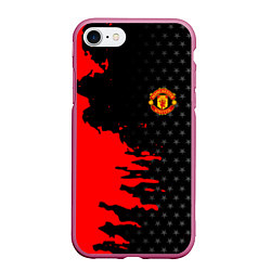 Чехол iPhone 7/8 матовый МАНЧЕСТЕР ЮНАЙТЕД FCMU MANCHESTER UNITED RED DEVIL, цвет: 3D-малиновый