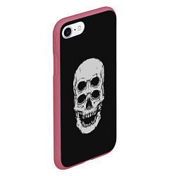 Чехол iPhone 7/8 матовый Terrible Skull, цвет: 3D-малиновый — фото 2