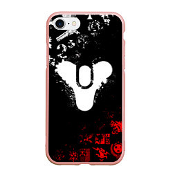 Чехол iPhone 7/8 матовый DESTINY 2 RED & WHITE PATTERN LOGO