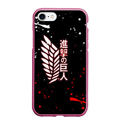 Чехол iPhone 7/8 матовый ATTACK ON TITAN БРЫЗГИ КРАСОК