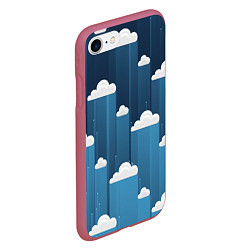 Чехол iPhone 7/8 матовый Облака в очереди, цвет: 3D-малиновый — фото 2
