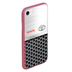 Чехол iPhone 7/8 матовый Toyota Стальная решетка, цвет: 3D-малиновый — фото 2