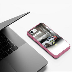 Чехол iPhone 7/8 матовый BMW Motorsport Mission 8, цвет: 3D-малиновый — фото 2