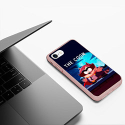 Чехол iPhone 7/8 матовый The Coon - Енот Южный Парк, цвет: 3D-светло-розовый — фото 2