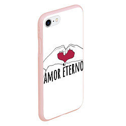 Чехол iPhone 7/8 матовый Влюбленные навека, цвет: 3D-светло-розовый — фото 2