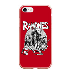 Чехол iPhone 7/8 матовый BW Ramones, цвет: 3D-светло-розовый