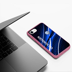 Чехол iPhone 7/8 матовый VOLKSWAGEN LOGO SPORT, цвет: 3D-малиновый — фото 2