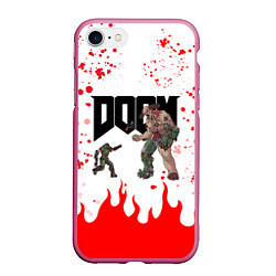 Чехол iPhone 7/8 матовый Doomguy vs Cyberdemon спина