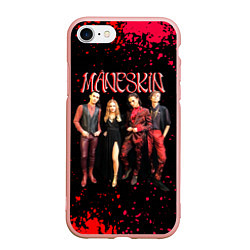 Чехол iPhone 7/8 матовый Maneskin Лунный свет, рок - группа, цвет: 3D-светло-розовый