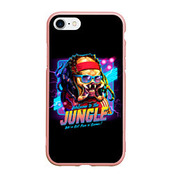 Чехол iPhone 7/8 матовый Predator in the jungle, цвет: 3D-светло-розовый
