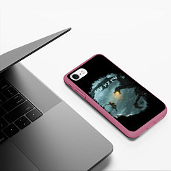Чехол iPhone 7/8 матовый TES SKYRIM FIGHT DRAGON, цвет: 3D-малиновый — фото 2