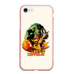 Чехол iPhone 7/8 матовый Группа Led Zeppelin арт, цвет: 3D-светло-розовый
