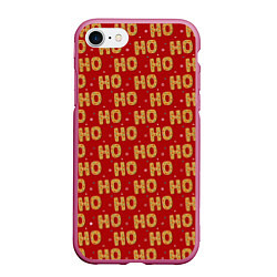 Чехол iPhone 7/8 матовый HO-HO-HO, цвет: 3D-малиновый