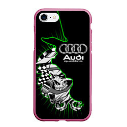 Чехол iPhone 7/8 матовый Audi quattro череп