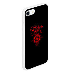 Чехол iPhone 7/8 матовый Believe in Devils, цвет: 3D-белый — фото 2