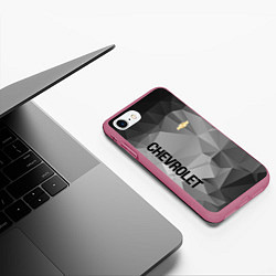 Чехол iPhone 7/8 матовый Chevrolet Geometry, цвет: 3D-малиновый — фото 2