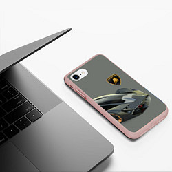 Чехол iPhone 7/8 матовый Lamborghini concept 2020, цвет: 3D-светло-розовый — фото 2