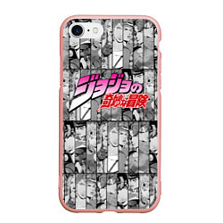 Чехол iPhone 7/8 матовый JOJOS BIZARRE ADVENTURE ЧЁРНО БЕЛОЕ