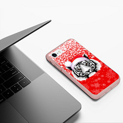 Чехол iPhone 7/8 матовый НОВОГОДНИЙ ТИГР 2022 ЕШПУК 2022, цвет: 3D-светло-розовый — фото 2