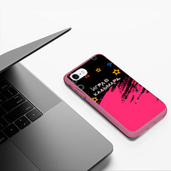 Чехол iPhone 7/8 матовый Игра в кальмара на Русском, цвет: 3D-малиновый — фото 2
