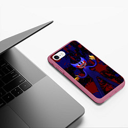 Чехол iPhone 7/8 матовый Huggy Wuggy: Splashes, цвет: 3D-малиновый — фото 2