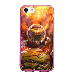 Чехол iPhone 7/8 матовый DoomGuy in Fire Doom