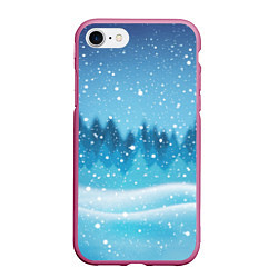 Чехол iPhone 7/8 матовый ЗИМНИЙ ЛЕС WINTER FOREST