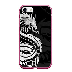 Чехол iPhone 7/8 матовый ЯПОНСКИЙ БЕЛЫЙ ДРАКОН JAPAN WHITE DRAGON