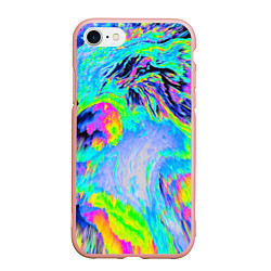 Чехол iPhone 7/8 матовый ААА яркий узор, цвет: 3D-светло-розовый