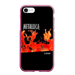 Чехол iPhone 7/8 матовый Load - Metallica, цвет: 3D-малиновый