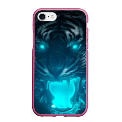 Чехол iPhone 7/8 матовый Неоновый водяной тигр 2022, цвет: 3D-малиновый