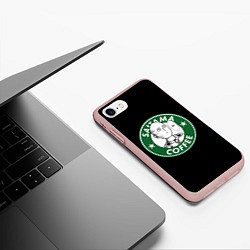 Чехол iPhone 7/8 матовый ONE-PUNCH MAN OK COFFEE, цвет: 3D-светло-розовый — фото 2