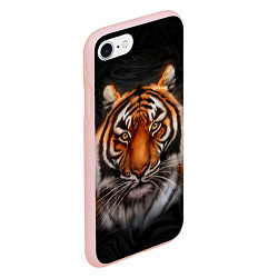 Чехол iPhone 7/8 матовый Реалистичный тигр Realistic Tiger, цвет: 3D-светло-розовый — фото 2