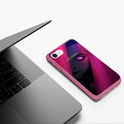 Чехол iPhone 7/8 матовый ArcaneДжинкc, цвет: 3D-малиновый — фото 2