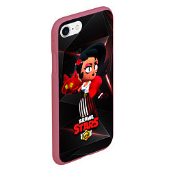 Чехол iPhone 7/8 матовый LOLA BRAWL STARS redblack, цвет: 3D-малиновый — фото 2