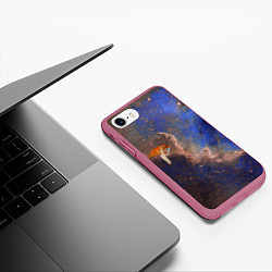 Чехол iPhone 7/8 матовый Cosmic animal, цвет: 3D-малиновый — фото 2