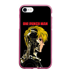 Чехол iPhone 7/8 матовый Кибернетическое тело Геноса One Punch-Man, цвет: 3D-малиновый