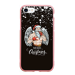 Чехол iPhone 7/8 матовый Merry Christmas Santa c Крыльями Ангела