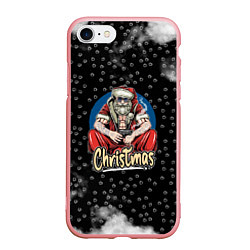 Чехол iPhone 7/8 матовый Merry Christmas Santa с пистолетом