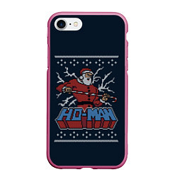 Чехол iPhone 7/8 матовый HO-MAN SANTA, цвет: 3D-малиновый