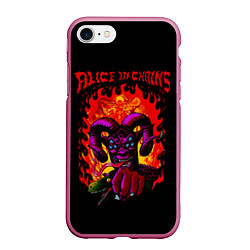 Чехол iPhone 7/8 матовый Alice in chains Demon, цвет: 3D-малиновый