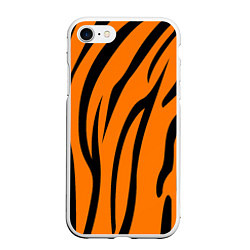 Чехол iPhone 7/8 матовый Текстура тиграtiger, цвет: 3D-белый