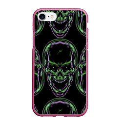 Чехол iPhone 7/8 матовый Skulls vanguard pattern 2077, цвет: 3D-малиновый