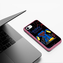 Чехол iPhone 7/8 матовый Монстр Huggy Wuggy, цвет: 3D-малиновый — фото 2