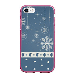 Чехол iPhone 7/8 матовый Капелька новогоднего настроения, цвет: 3D-малиновый