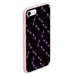 Чехол iPhone 7/8 матовый ЛИЦО ЭНДЕРМЕНА, МАЙНКРАФТ, цвет: 3D-светло-розовый — фото 2